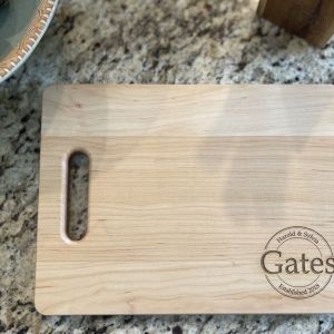 Personalized Cutting Board, Maple, 11-1/2” x 8-3/4” x 1” thick