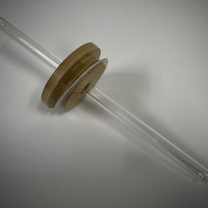 Wood Lid & Glass Straw for Beer Can Glass