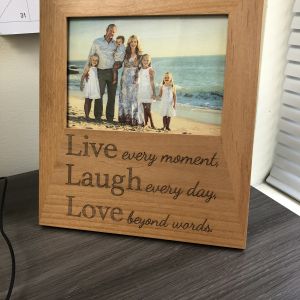 Personalized Picture Frame, Red Alder Wood, Horizontal 5" x 7" Photos